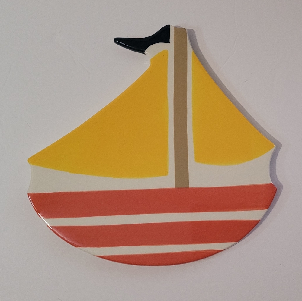 Coton Colors Retired Large Sailboat Nsutical Theme Attachment